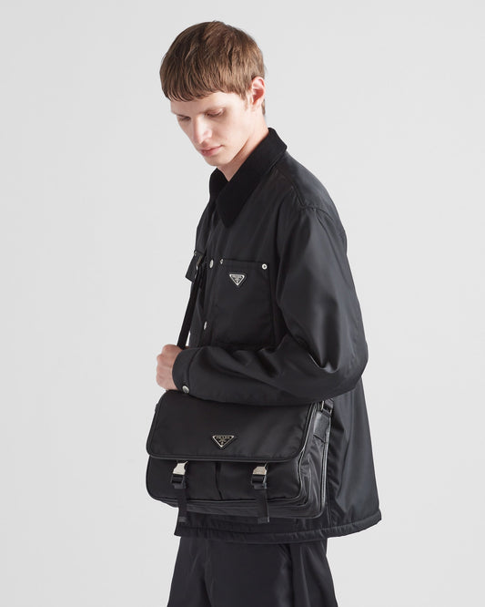 Sac porté épaule en Re-Nylon et cuir Saffiano X