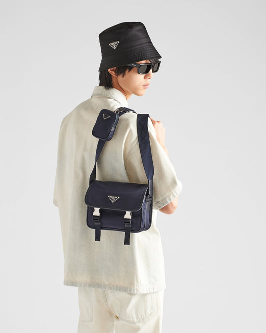 Sac porté épaule en Re-Nylon et cuir Saffiano II