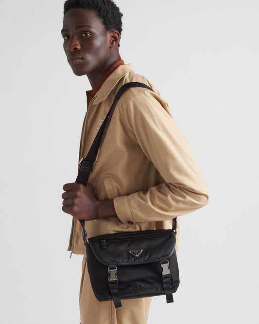 Sac porté épaule en Re-Nylon et cuir Saffiano III