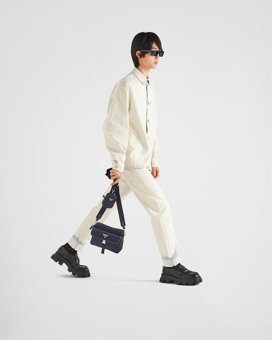 Sac porté épaule en Re-Nylon et cuir Saffiano VII