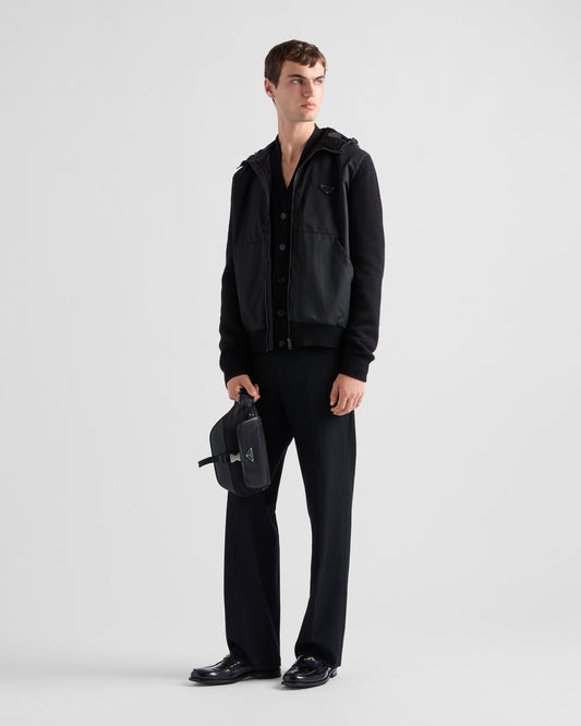 Sac porté épaule en Re-Nylon et cuir Saffiano XII