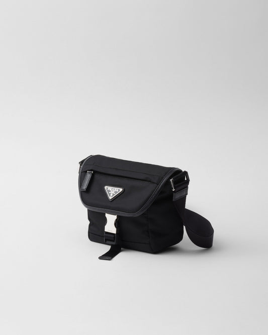 Sac porté épaule en Re-Nylon et cuir Saffiano IX
