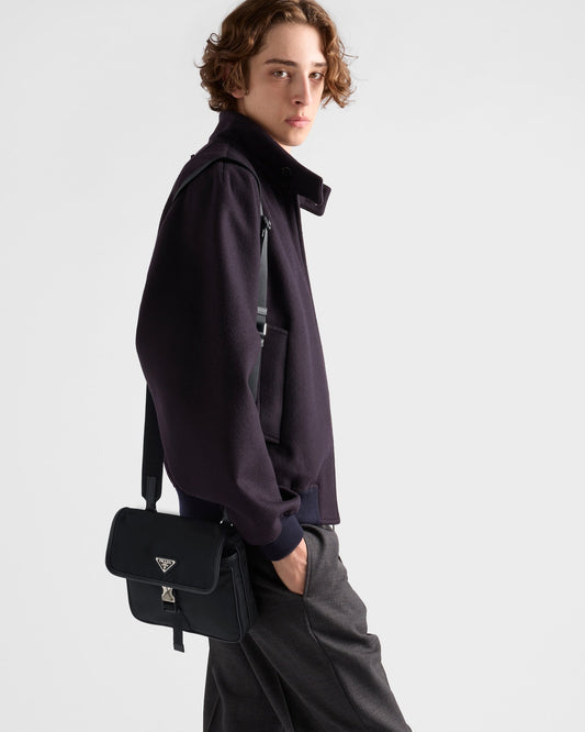 Sac porté épaule en Re-Nylon et cuir Saffiano XI